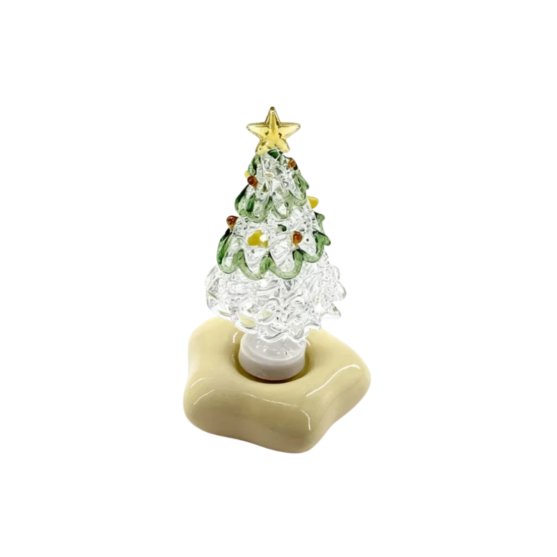 [Mini Green 3] Jingdezhen Porcelain Spinning Christmas Tree Ornament