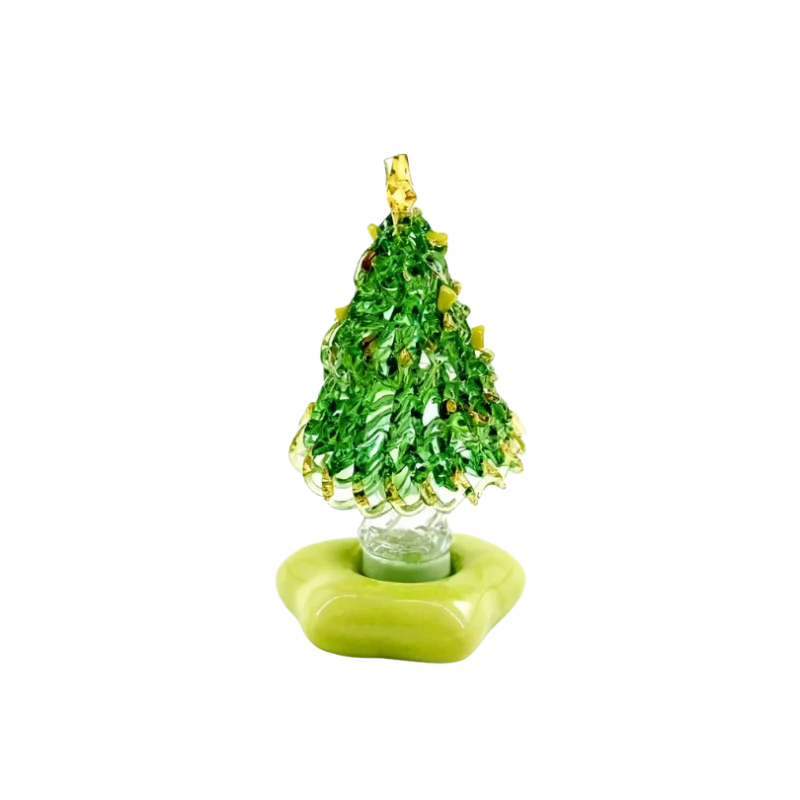 [Mini Green 2] Jingdezhen Porcelain Spinning Christmas Tree Ornament